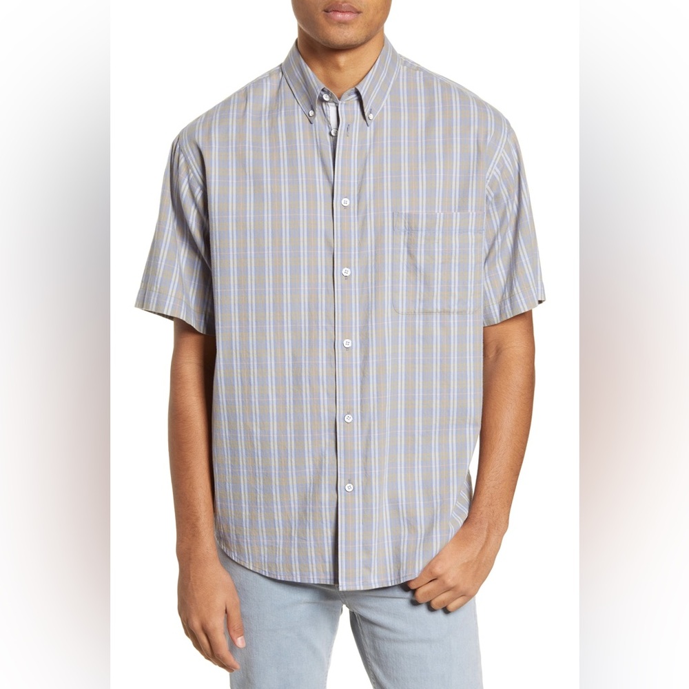 Rag & bone slim fit plaid short sleeve button up